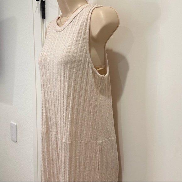 World Market Pointelle Knit Jumpsuit Cardigan Set Ivory Large XL Boho Lagenlook - Picture 10 of 16